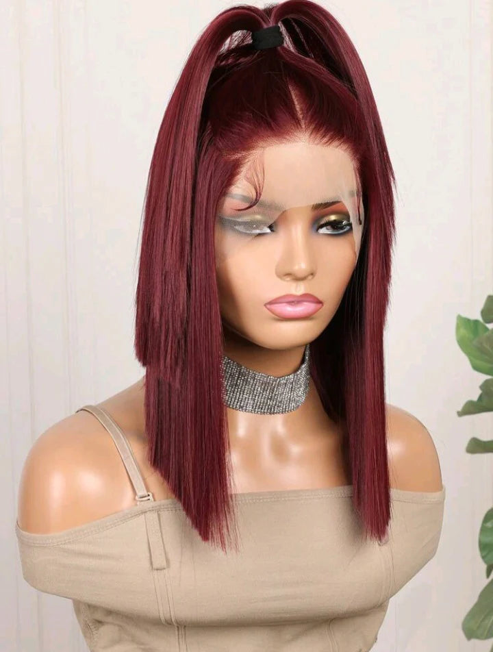 Burgundy Lace Front Wig (human blend)