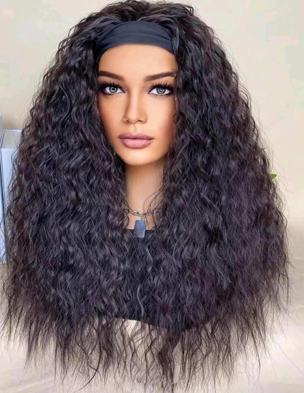 Water Wave Headband Wig (human blend)